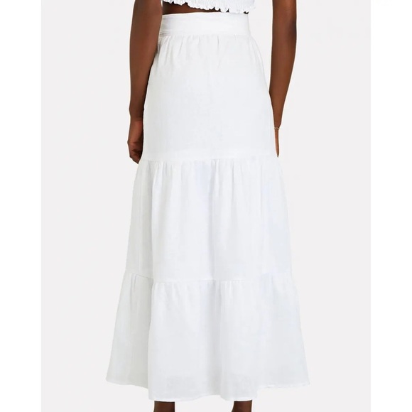 FAITHFUL the BRAND WHITE Cavartta Wrap skirt 100% Linen long midi skirt size XS - Picture 4 of 8